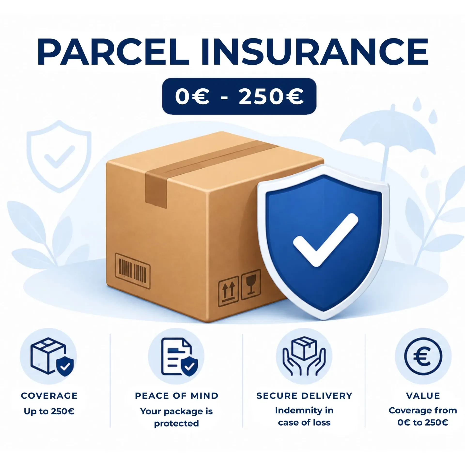 Parcel insurance: 0 € – 250 €