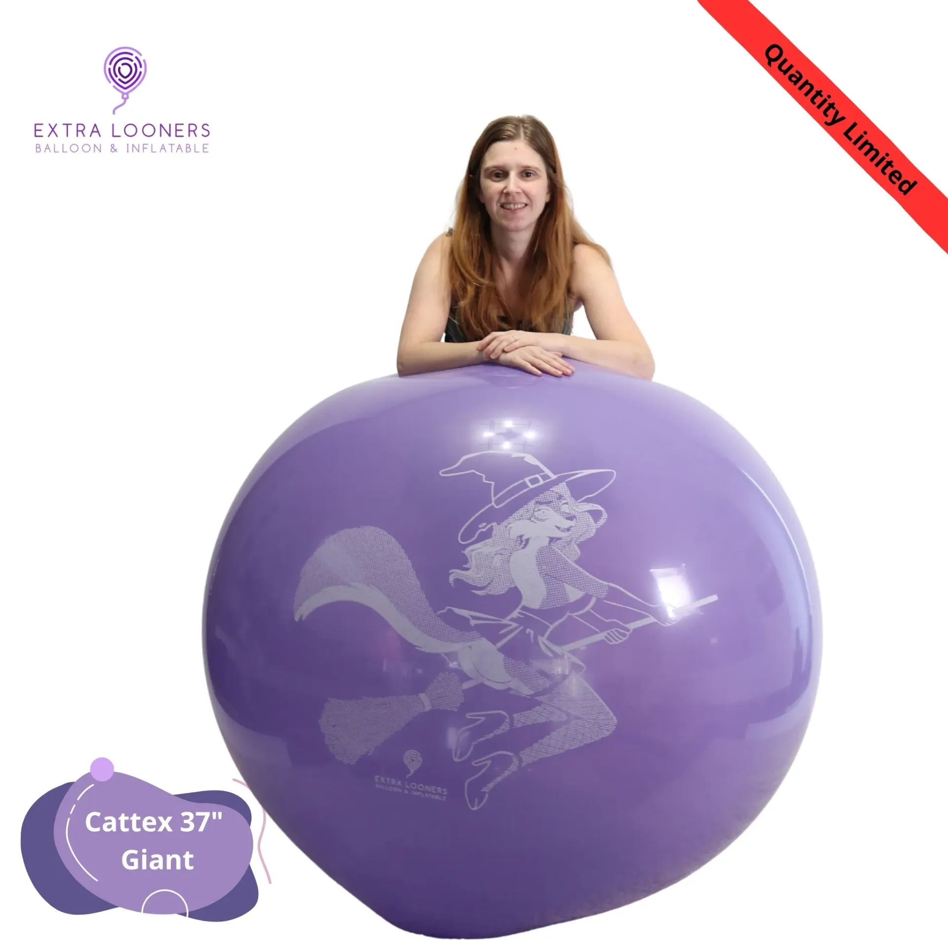 [PT/250DS.PRL.HALLO] Cattex 37" Géant Violet Hallo Furry Ballon en Latex – Édition Limitée