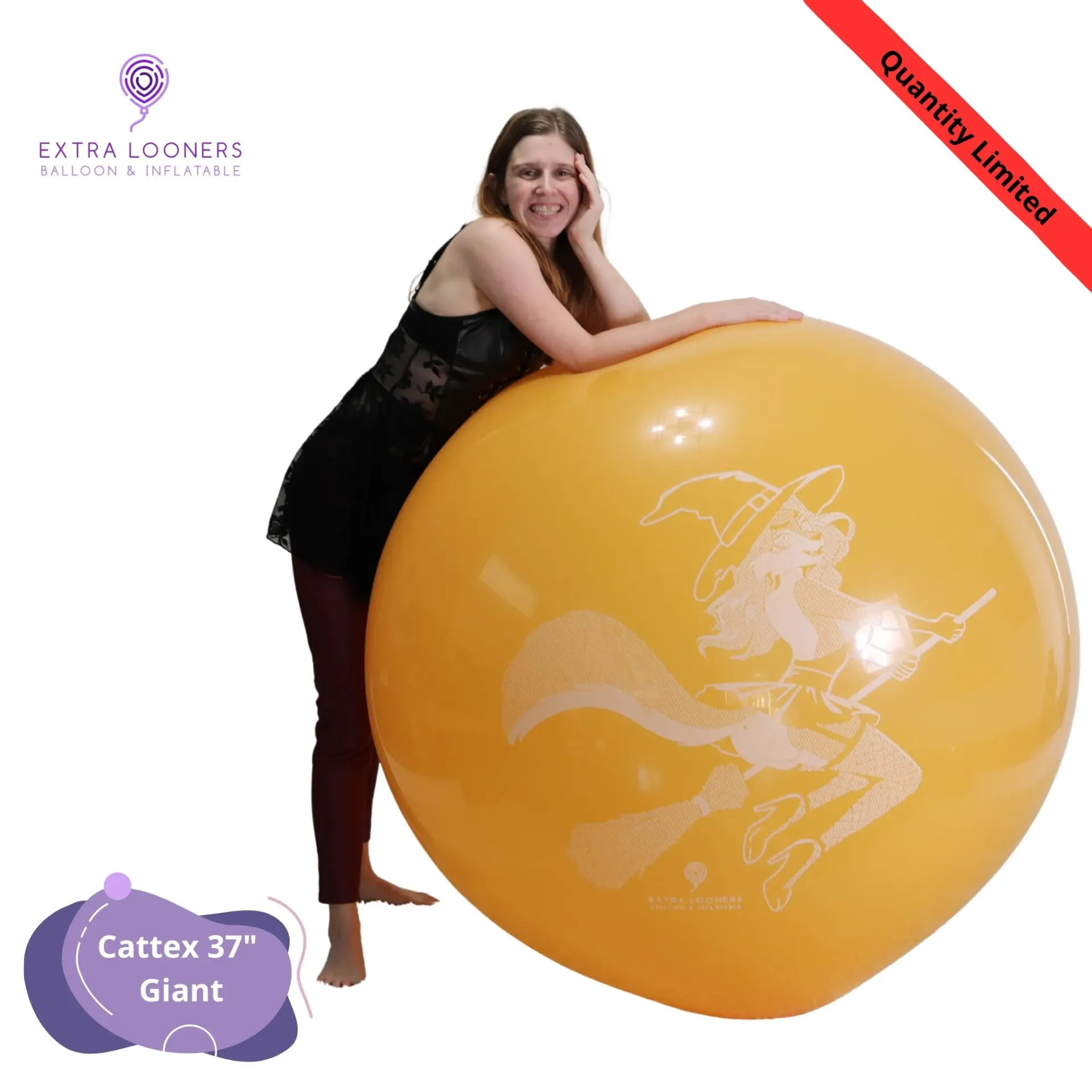 [PT/250DS.ORG.HALLO] Cattex 37" Géant Orange Hallo Furry Ballon en Latex – Édition Limitée