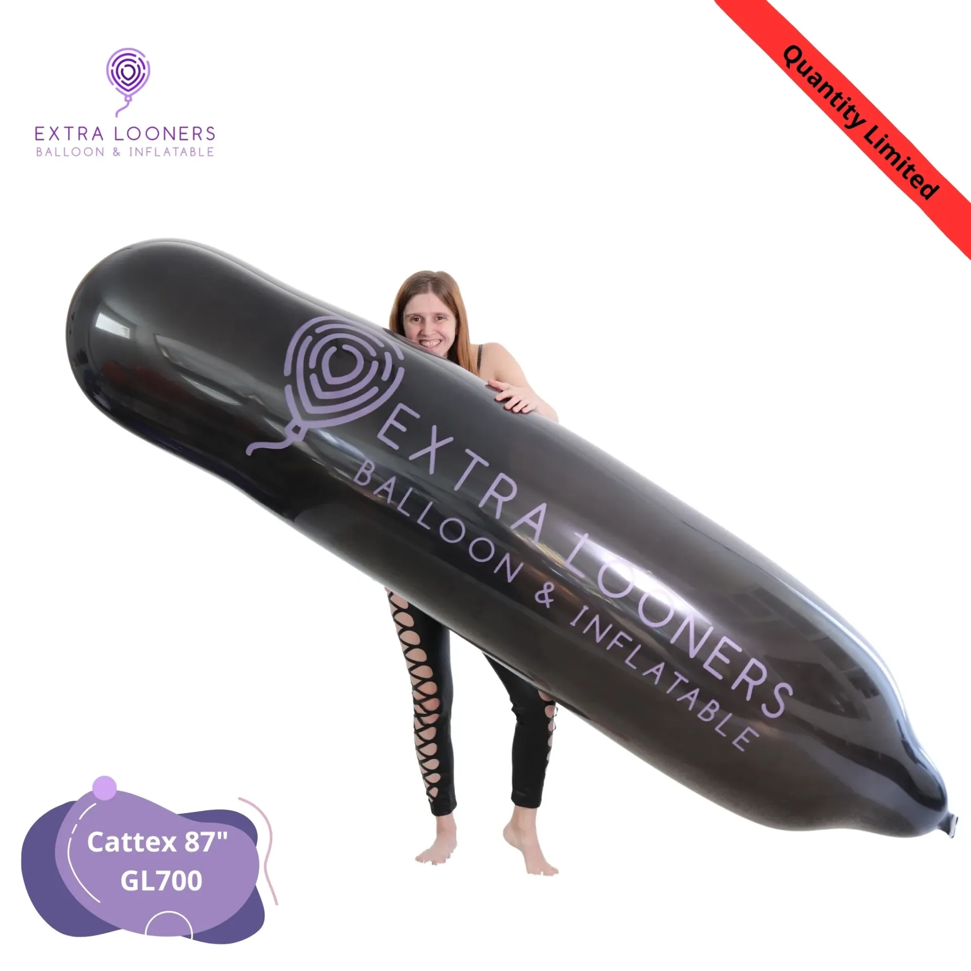 [GPF/9DS.EXTRA] Cattex GL700 87" Banner Black Extral Looner Latex Balloons – Limited Edition