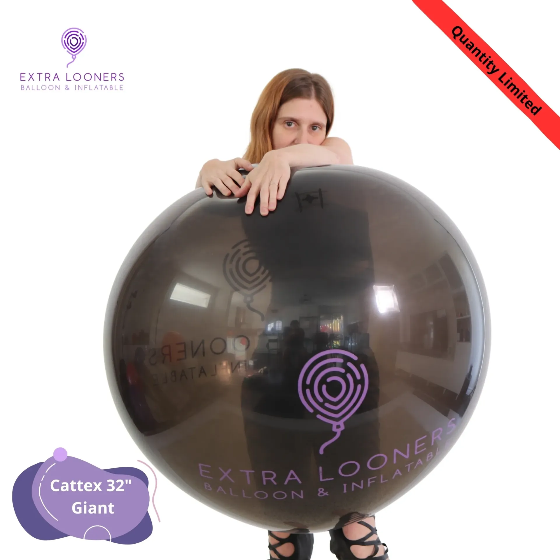[PT/180DS.EXTRA] Cattex 32" Giant Black Extral Looner Latex Balloons – Limited Edition
