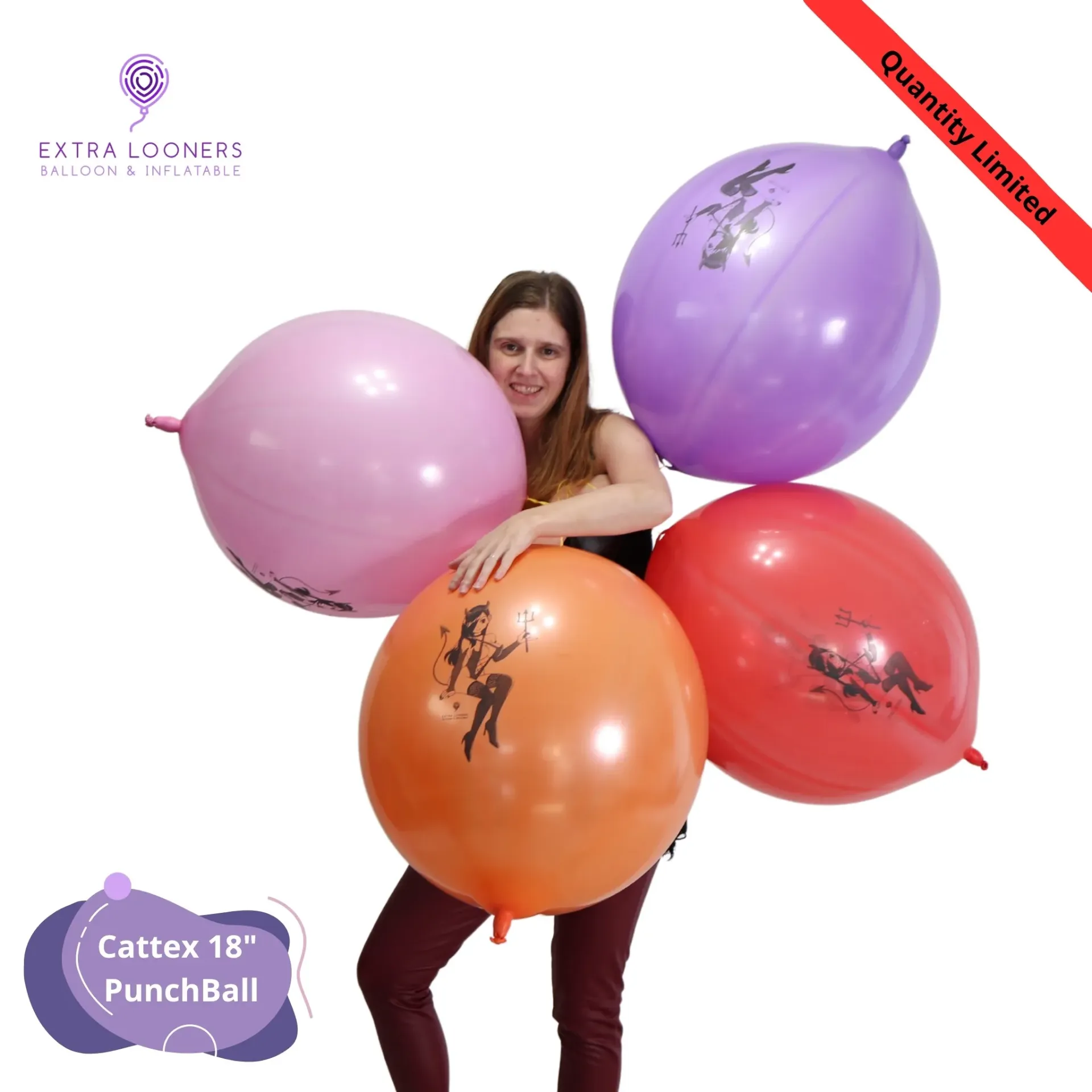 [PB/1DS.LILITH] Cattex PunchBall 18 pouces – Assortiment Lilith Halloween Ballons en Latex – Édition Limitée
