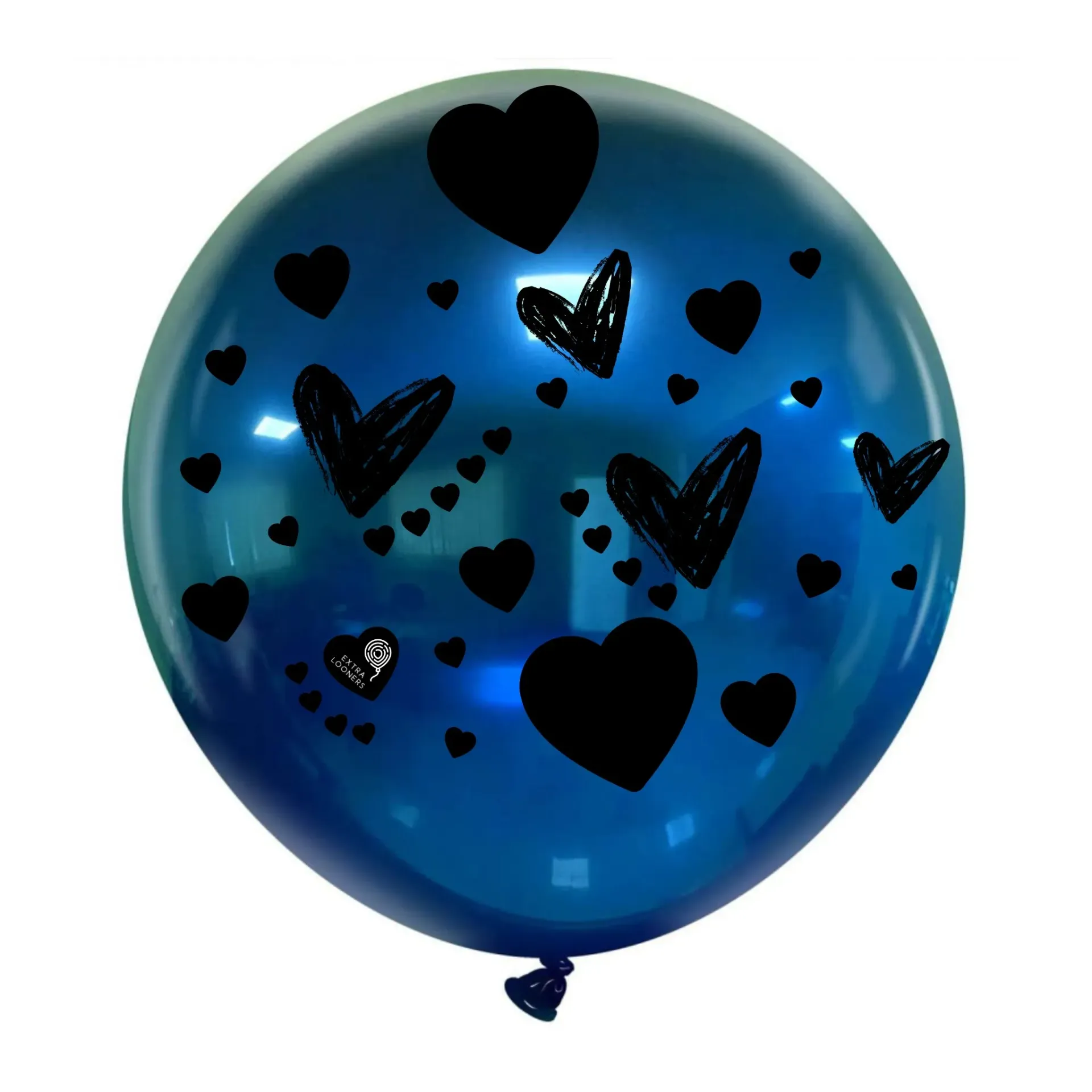 [CX24-CRH-BLU] Cattex 24" Premium Crystal Blue Latex Balloon with Heart Print