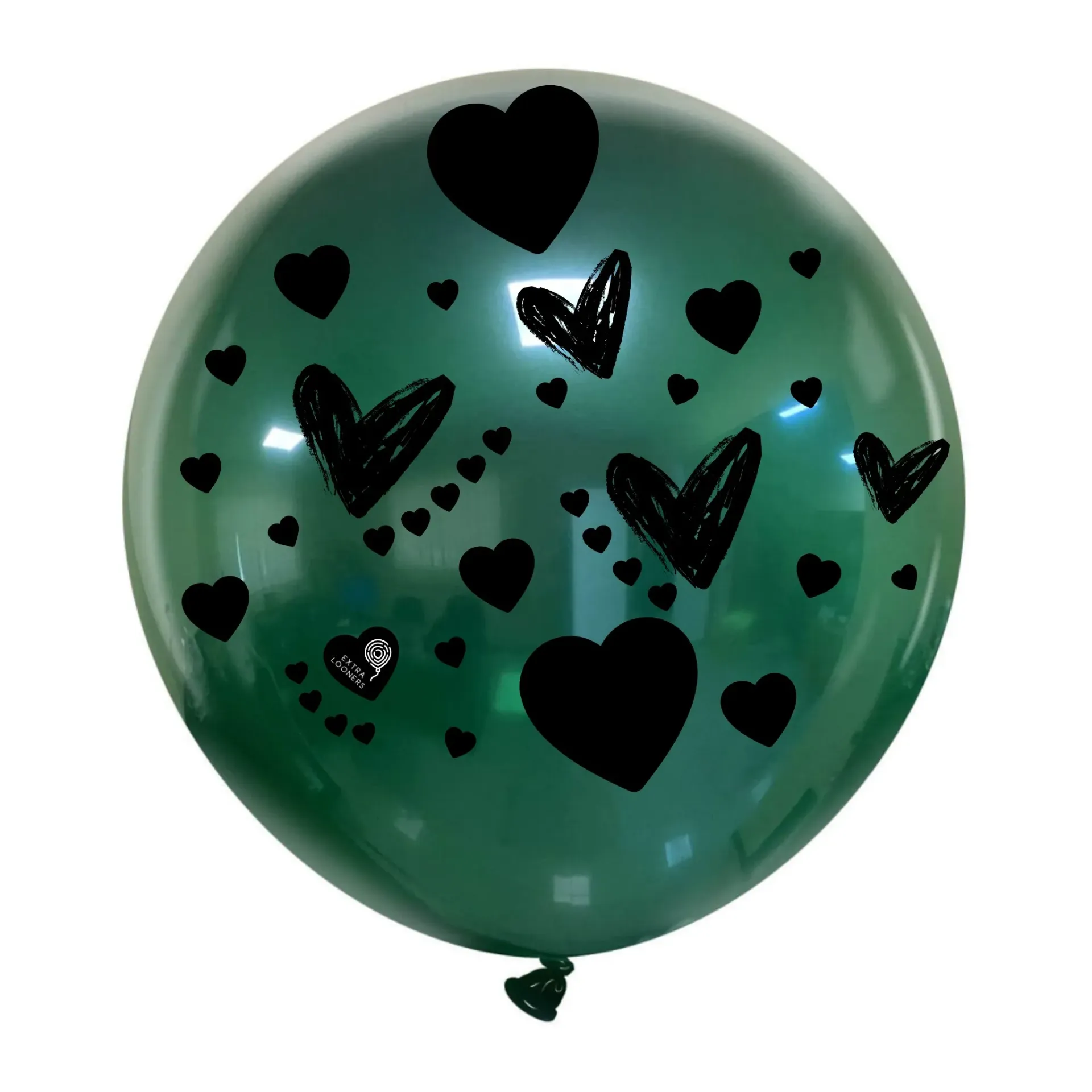 Cattex 24" Premium Vert Cristal avec impression Cœurs Ballon en latex – Édition Limitée