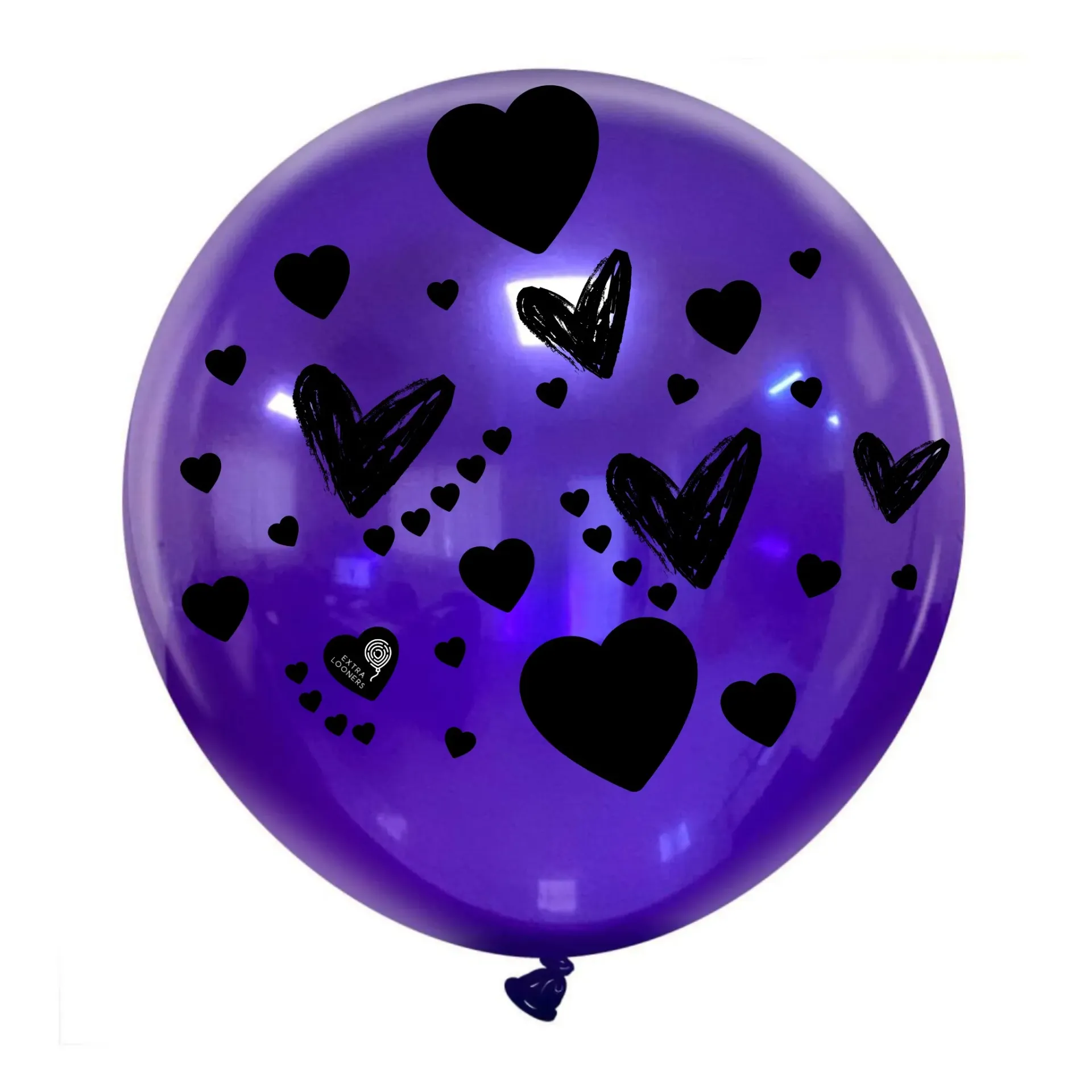 [CX24-CRH-PUR] Cattex 24" Premium Violet Cristal avec impression Cœurs Ballon en latex