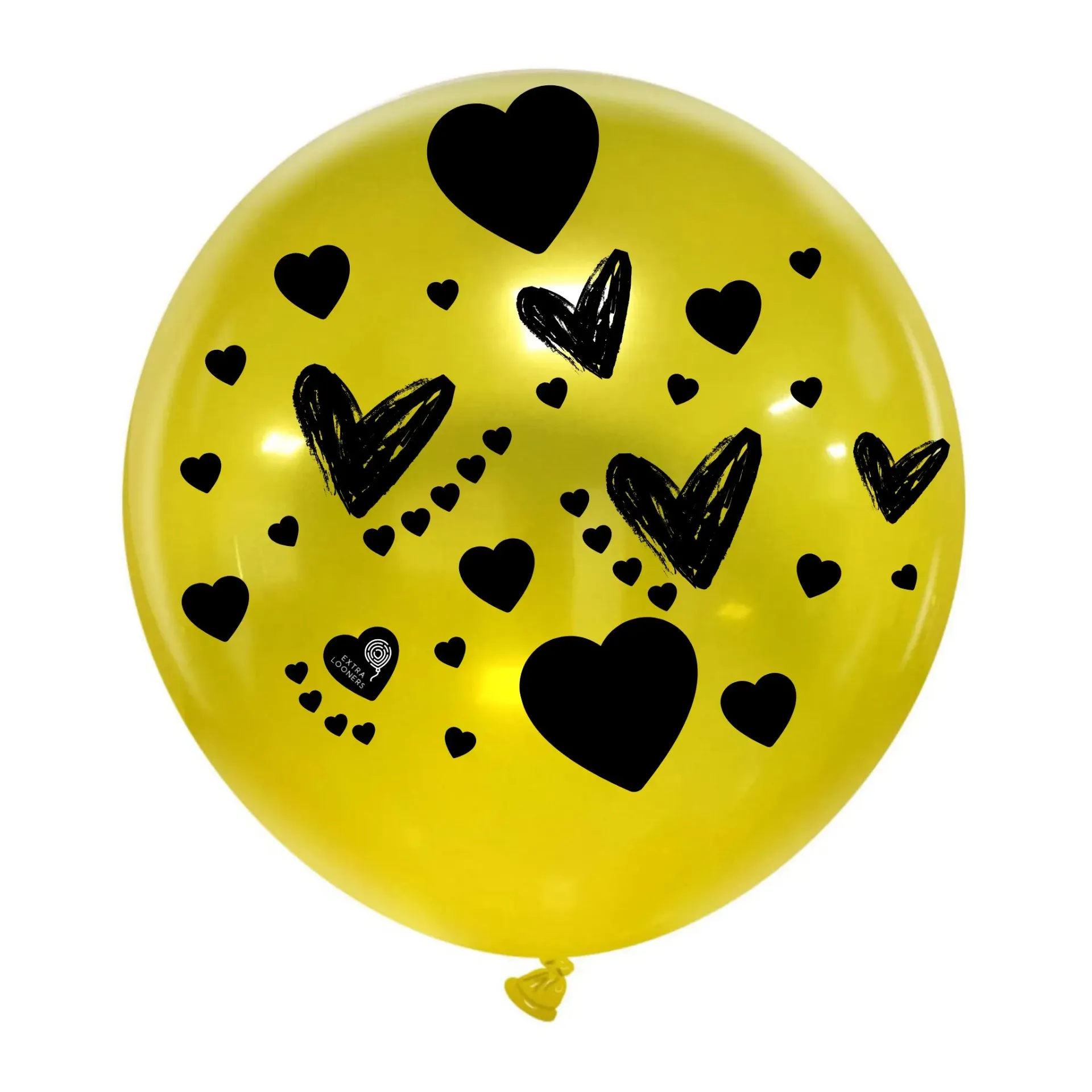 Cattex 24" Premium Jaune Cristal avec impression Cœurs Ballon en latex