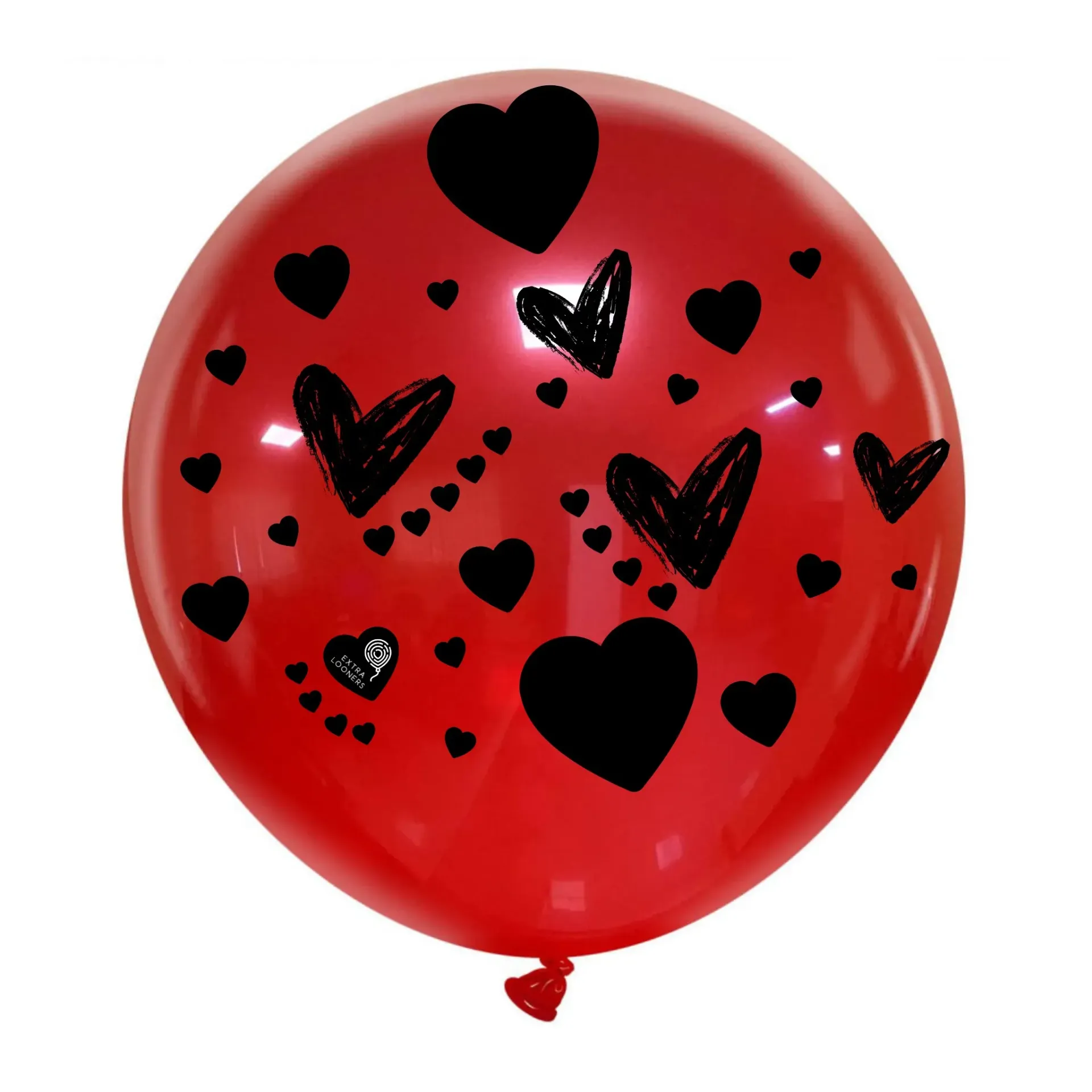 [CX24-CRH-RED] Cattex 24" Premium Crystal Red Latex Balloon with Heart Print