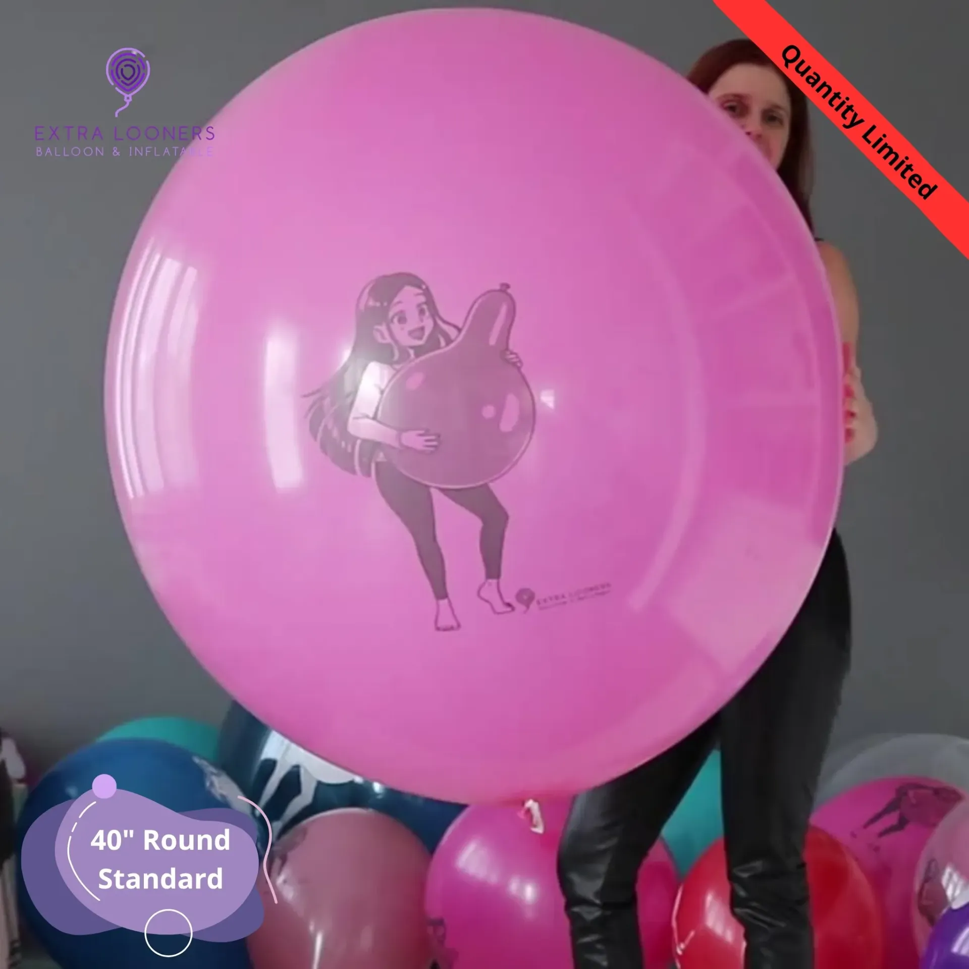 Cattex 40" Rond Fuchsia Eugina Ballon en Latex – Édition Limitée