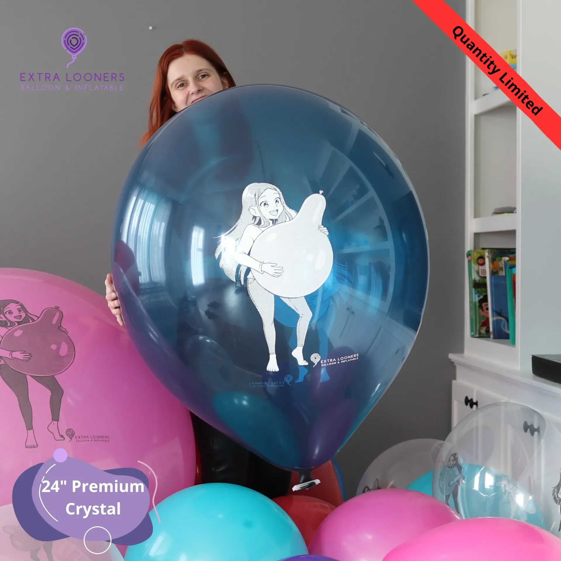 [PR/250.DS.C.EUGINA.BLUE] Cattex 24" Premium Bleu Cristal Eugina Ballons en latex – Édition Limitée