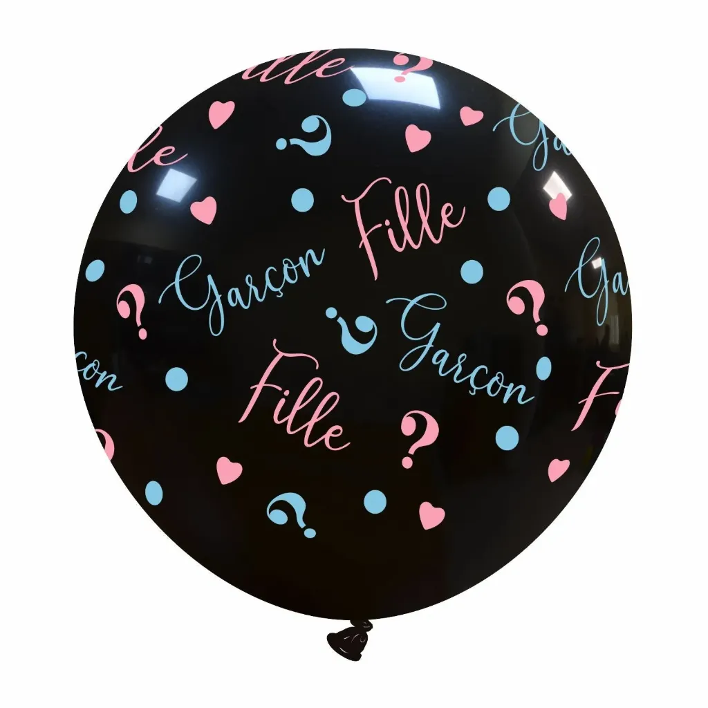 [PR/250DS.M0762T.FR] Belbal 24" Black Garçon ou Fille? - Latex Balloons