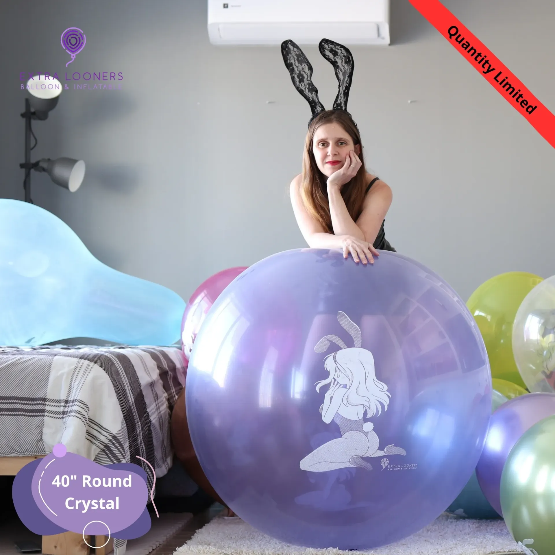 [PT/400R.C.DS.EASTER] Cattex 40" Round Violet Crystal Easter Balloon in Latex – Limited Edition