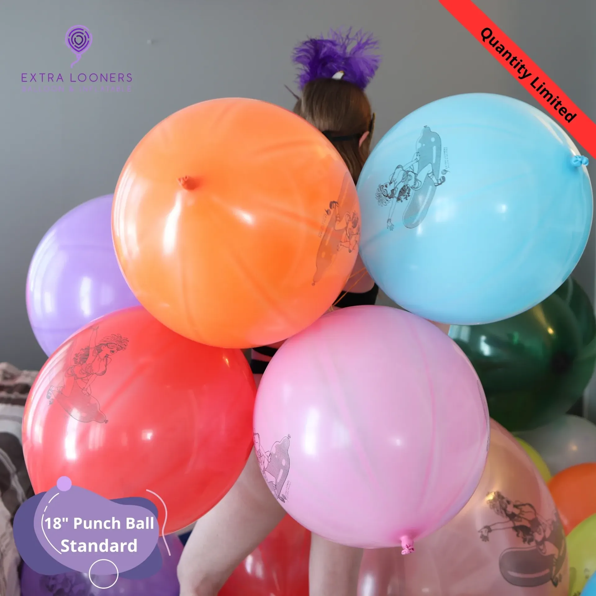 [PB/1.DS.CARNAVAL] Cattex PunchBall 18" Assortiment Mardi Gras ballons en latex – Édition limitée