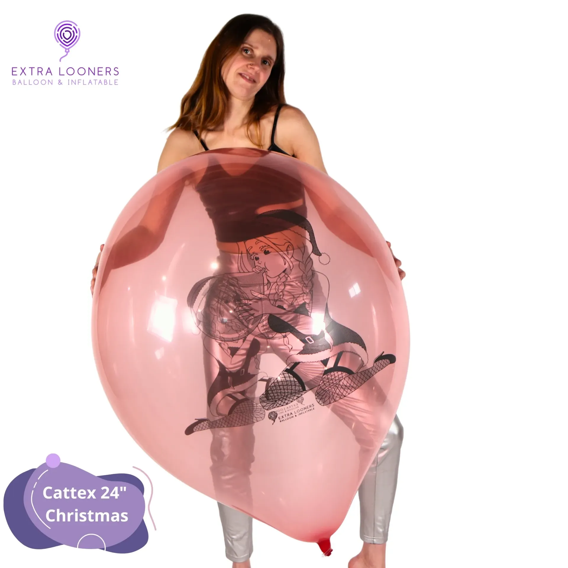 [PR/250DS.CHRISTMAS.SOAP] Cattex 24" Premium Rouge Soap Christmas Ballons en latex – Édition Limitée
