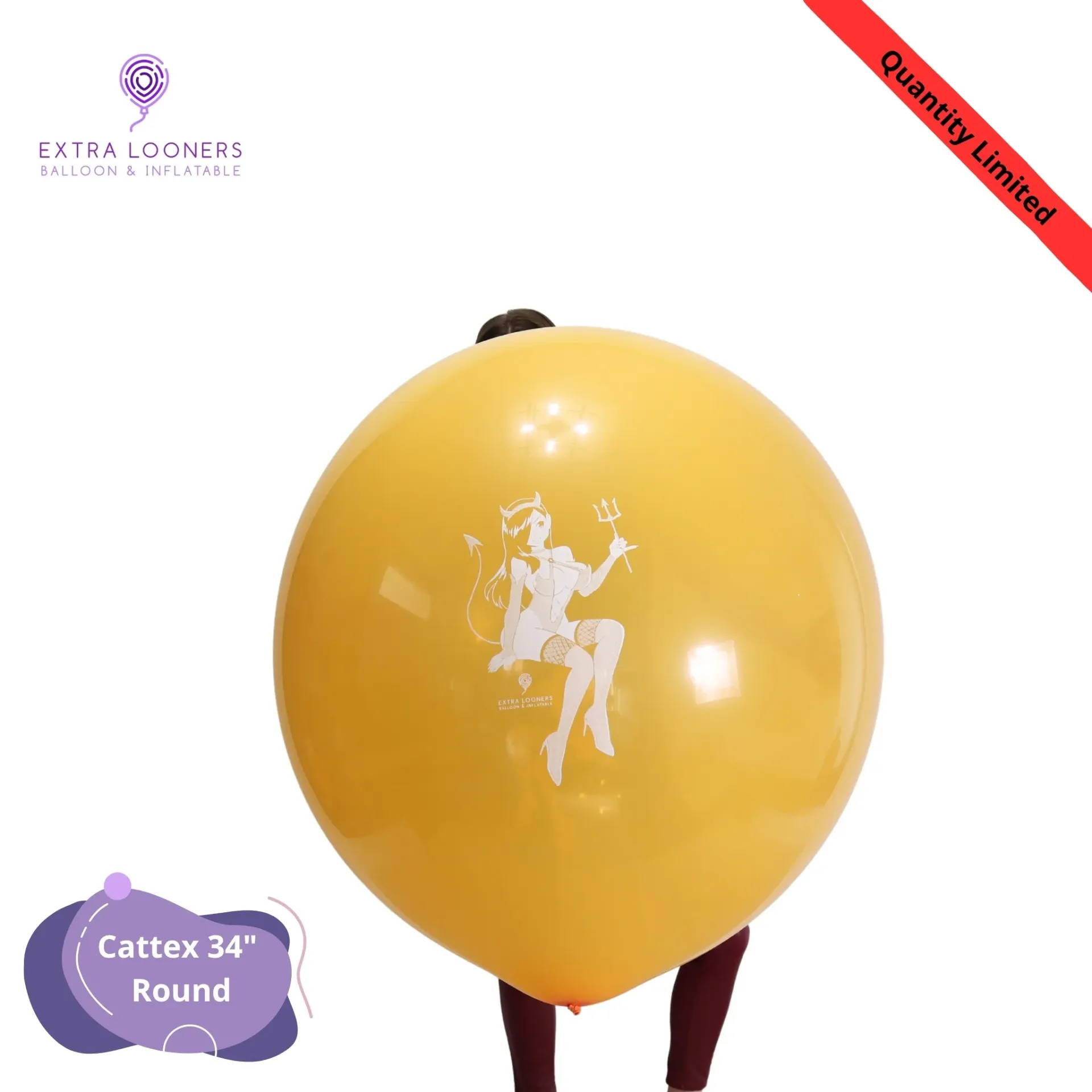 [PT/300R.DS.ORG.LILITH] Cattex 34" Round Orange Lilith Halloween Latex Balloons – Limited Edition